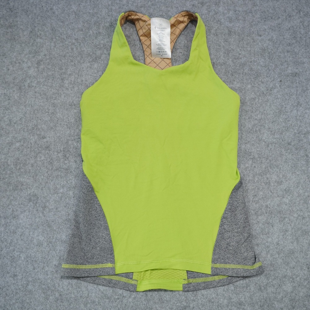 Ivivva Lululemon Girls Size 10 Tank Top Lime Green Gray Racerback Athletic Gym